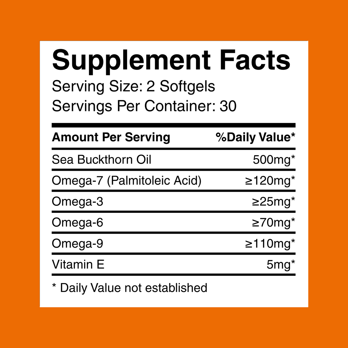 TerraVit Sea Buckthorn Oil Softgels
